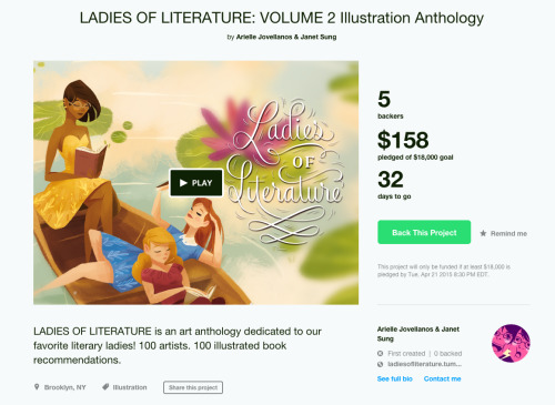 ladiesofliterature:The LADIES OF LITERATURE: VOLUME 2 KICKSTARTER is now live!! Please spread the wo