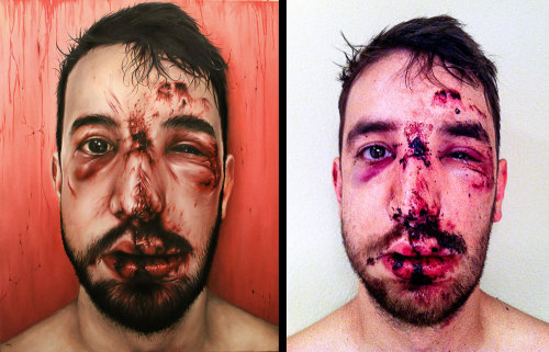 Photo of a cycling accident becomes oil painting 