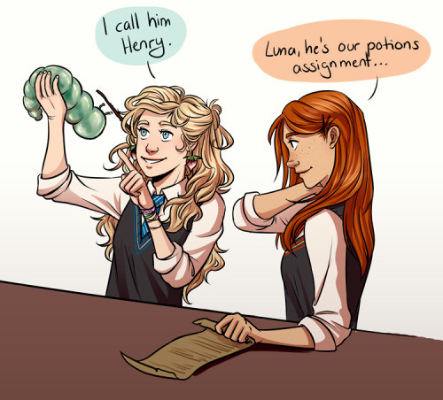 monkeyscandance: Second request: Harry Potter theme and flobberworms. Of course I had to draw Ginny 