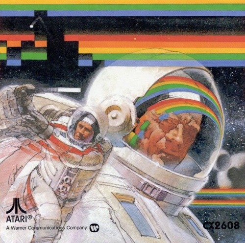 talesfromweirdland:‪Evocative—and ambitiously cinematic—ATARI 2600 box art, in that typical Atari 