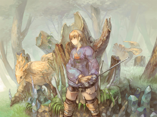 nathanielemmett: Ramza scouting out some chocobos in one of Ivalice’s many forests.(x)