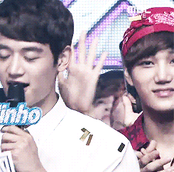 jonginnies:  happy Jongin in the end of Music Core         
