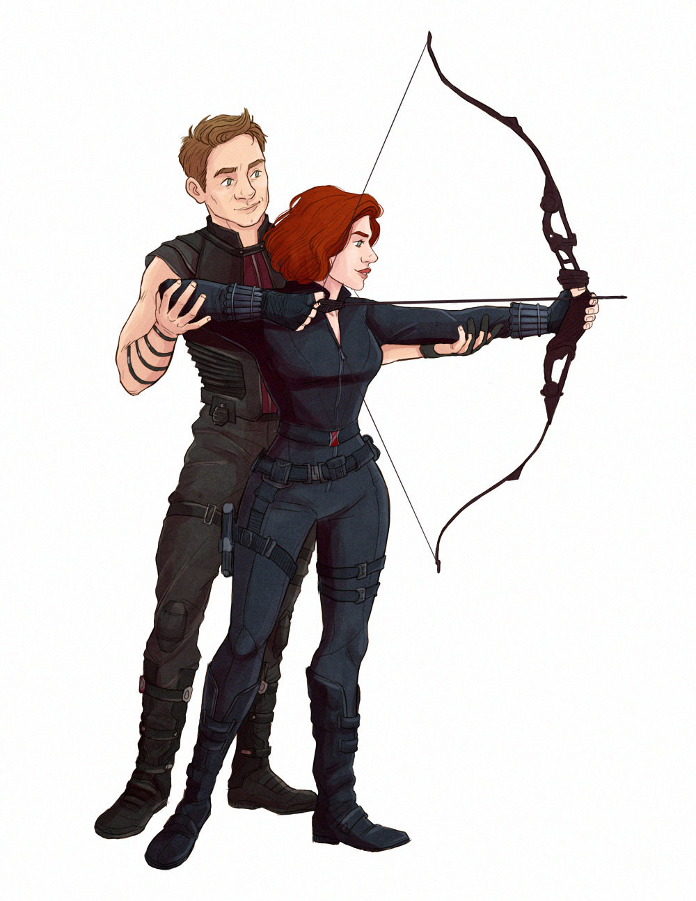 illustratedkate:
“ Fun commission of Nat and Clint being cute!
”