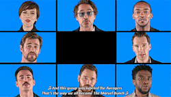beardedchrisevans:Avengers: Infinity War Cast Sings “The Marvel Bunch”