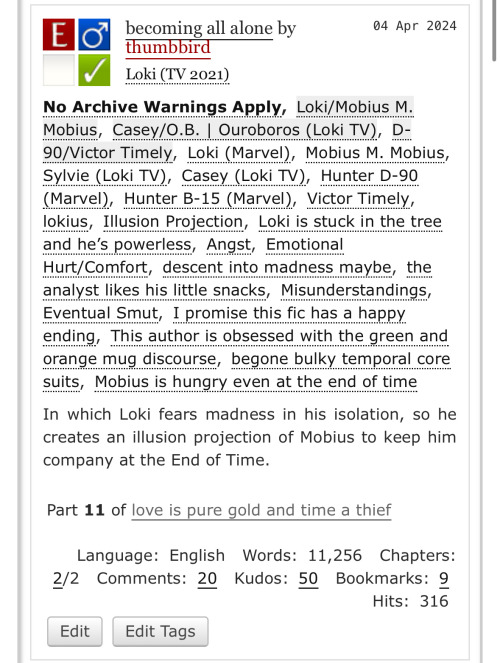Hooray, The Exciting Conclusion To My Lokius Fic Is Live On AO3!