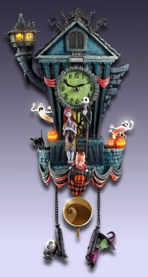 candiedmoon:  welcome2creepshow:  &ldquo;The Nightmare Before Christmas&rdquo; Cuckoo Clock Description: Jack Skellington and Sally stand in front of the Town Hall and Jack’s Tower. At the flip of a switch, the windows of Jack’s Tower, the ghosts