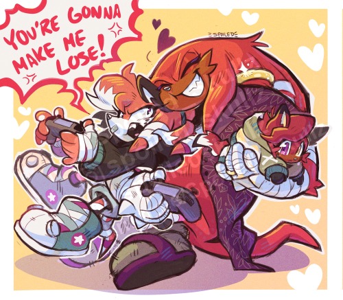 Draw Boom! Knuckles And His His Fan-kid (Beryl) Playing Video Games (idk But I Always Wanted To Know