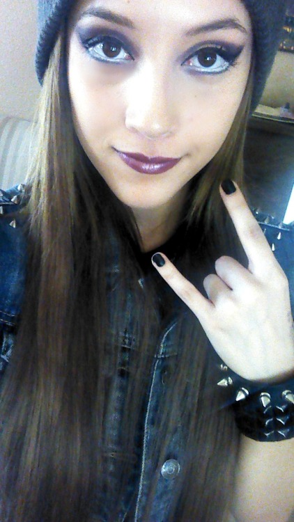 narcissistic-cannibal:  My look for Guitar Hero day at school. You can’t see  my Iron Maiden shirt o