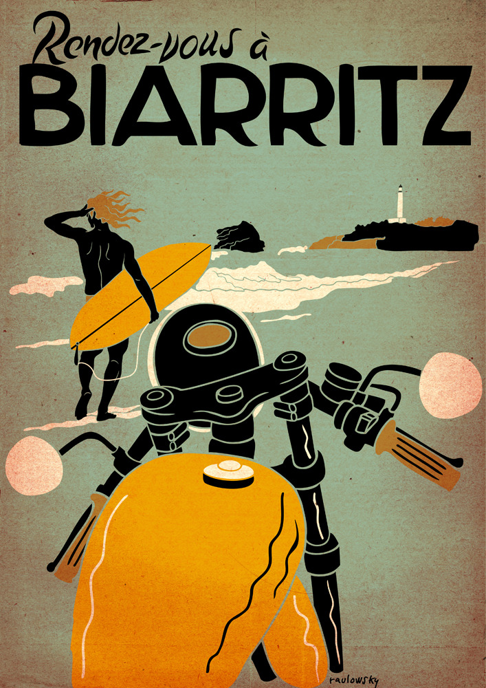 ein-bleistift-und-radiergummi:
“  Raulowsky Poster Design ‘Rendez-vous à Biarritz’.
”