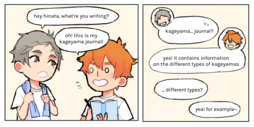 patsyasaurus:inspired by that one time where tanaka said hinata sounded like an instruction manual