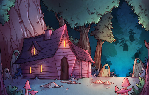 Some more Mushroom Fairies development.Here is a little cabin set in the outskirts of the mushroom f