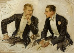 endofthewest:  lots of artists can fill their work with aching homosexual tension, but no one else can make the impending sodomy look quite as classy and exquisitely dressed as Leyendecker can. God bless you, sir. 