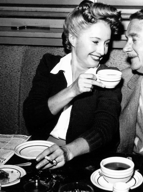 mariedeflor:Barbara Stanwyck and Clifton Webb on the set of Titanic, 1953