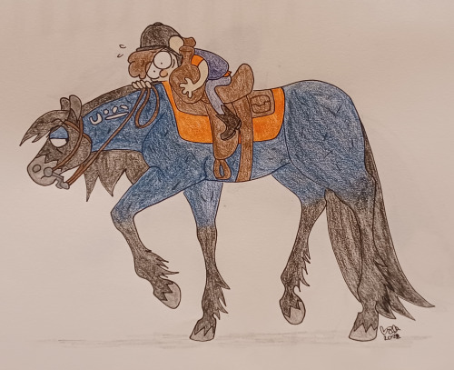 Dipper attempting to ride Issac and Mabel riding Skunk. Which rider are you?I once saw a little girl