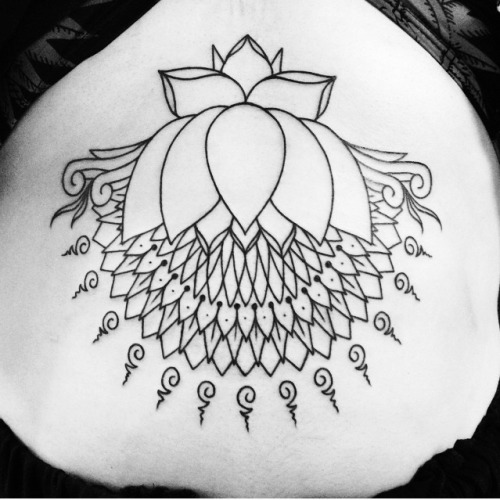 fuckyeahtattoos:Some great line work done on my sternum/rib area by Jose Berrios at Sunset Tattoo Pa