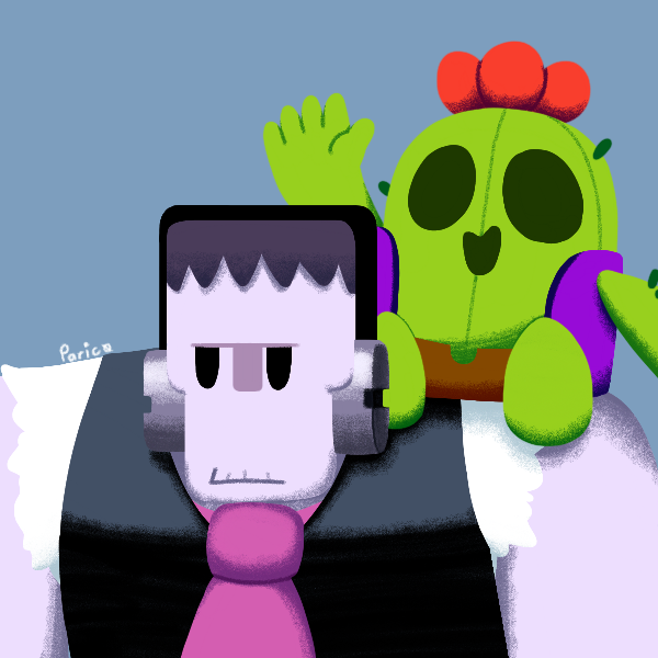 I M Just Starting To Draw Frank And Spike - fan art spike brawl stars