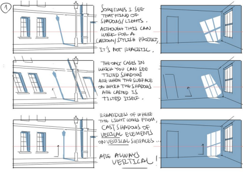 as-warm-as-choco: A few tips on SHADOWS in your backgrounds. by Thomas Romain (Space Dandy, Cann