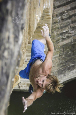 boulderingporn:  nallehukkataival:  Going big in Spain at the @redbull Psicobloc! Only Chris Sharma and I ended up sticking this committing dyno high above the water and topping out the route. It was great to see Chris so in his element over the water