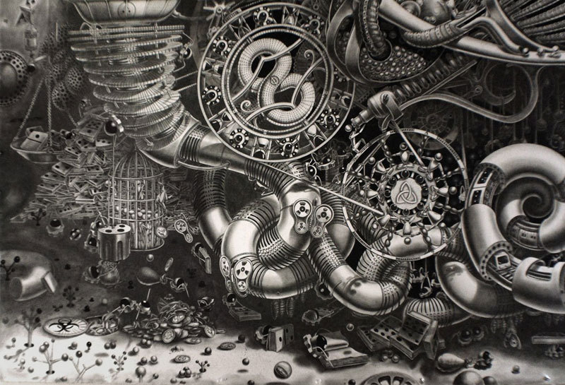 opticallyaddicted:  Samuel Gomez Draws a 90-Square-Foot MasterpieceBorn in Santo