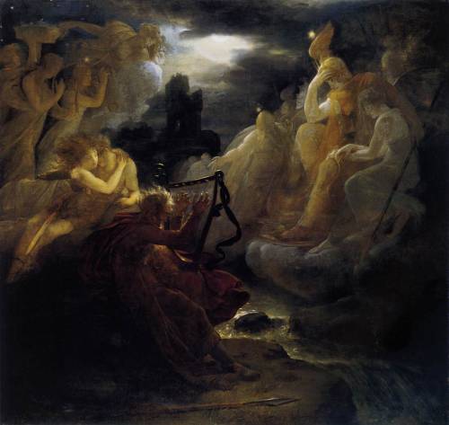 Ossian Awakening the Spirits on the Banks of the Lora with the Sound of his Harp by François Gérard 