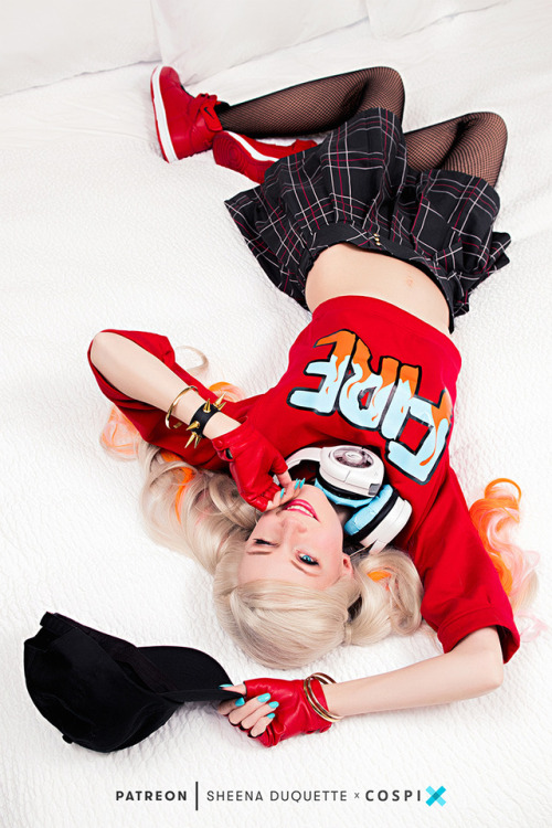 TAKAMAKI ANN - PERSONA 5Wig, Shujin Academy Skirt, U60 Tank, FIRE Sweater, Leather Spike Snap-Bracel