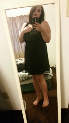 fatwitchbabe:  Dirty mirror &amp; a little black dress. 