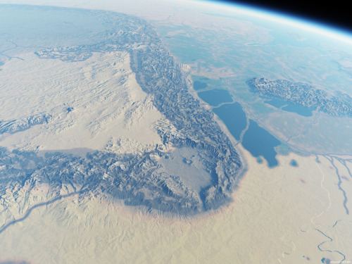 thenthdoctor:  Middle Earth from Space!  These brilliant people have created a series of images of Middle Earth if it was seen from space…or from Valinor, I suppose. Check them out: http://www.me-dem.me.uk/ 