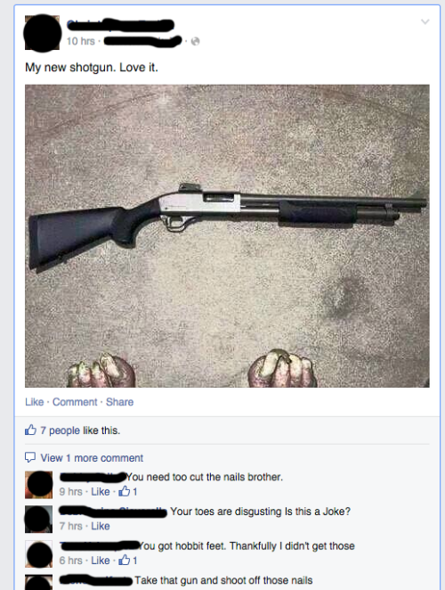 notjackwhite:  dominicandeathtrap:  Take that gun and shoot off those nails  THOSE ARE FEET….?
