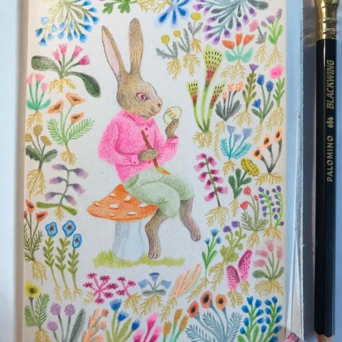 Happy Easter ✨✨ #mayamiyama #illustration #easter #easteregg #easterbunny #easterrabbit #flowers #sk