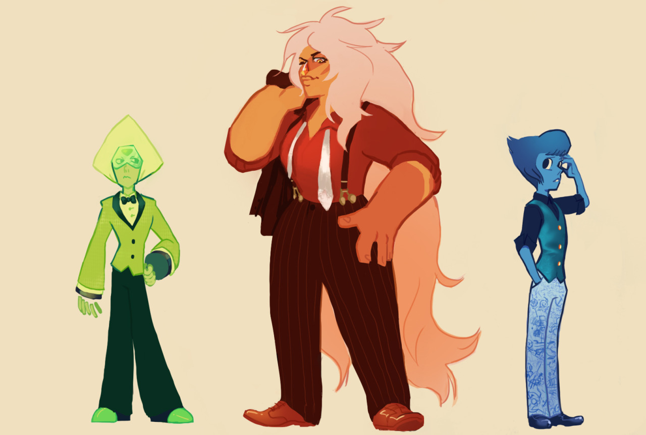 albrii:  a companion piece to the dresses i got an ask mentioning peridot in a suit