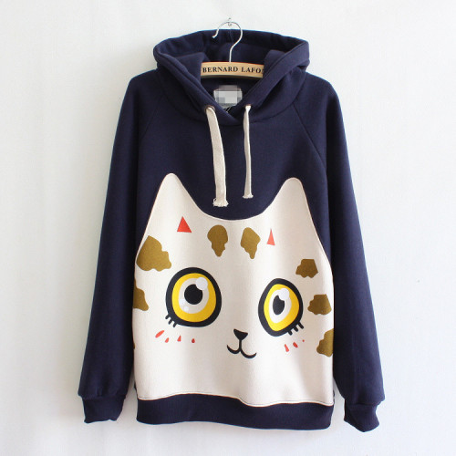 neutralis:; Cute big cat face fleece hoodie l use the code [hekochin] for 10% off ! 