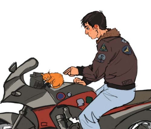 I Like To Think Goose Cat Showed Up In The Hangar One Day During Mav's Brief Instructing Stint, Took
