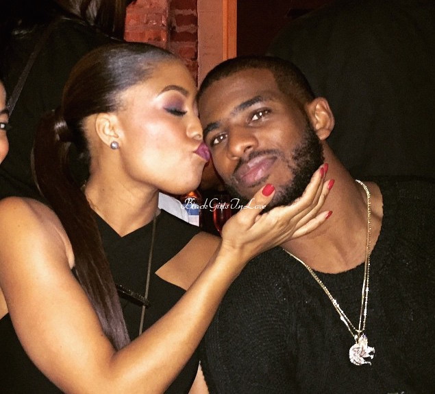 blackgirlsinlove:  NBA player Chris Paul and his wife Jada Crawley. The two met in