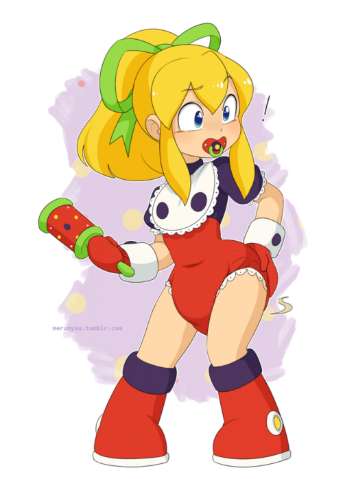 merunyaa:Lets go with Roll trying out a “weapon” she got after beating a robot master named Baby Gir