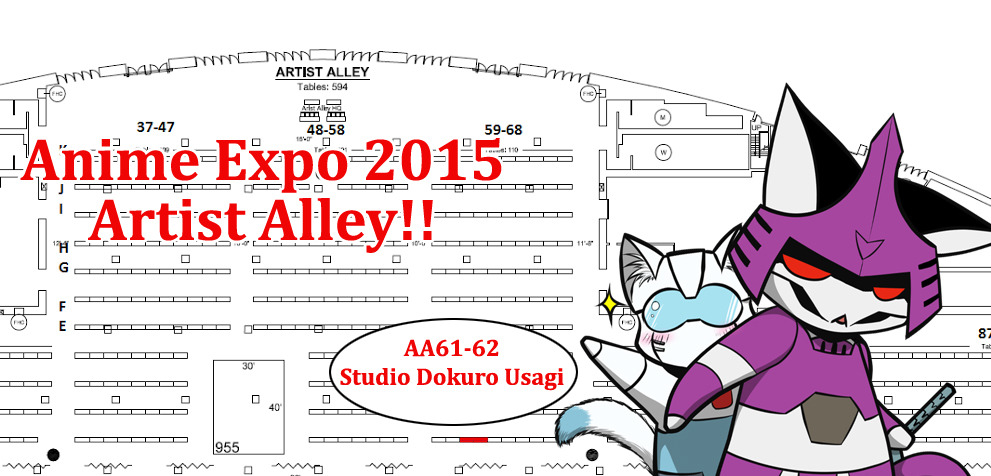 eikuuhyoart:  ANIME EXPO 2015 ARTIST ALLEY INFO~!My partner and our tables “Studio