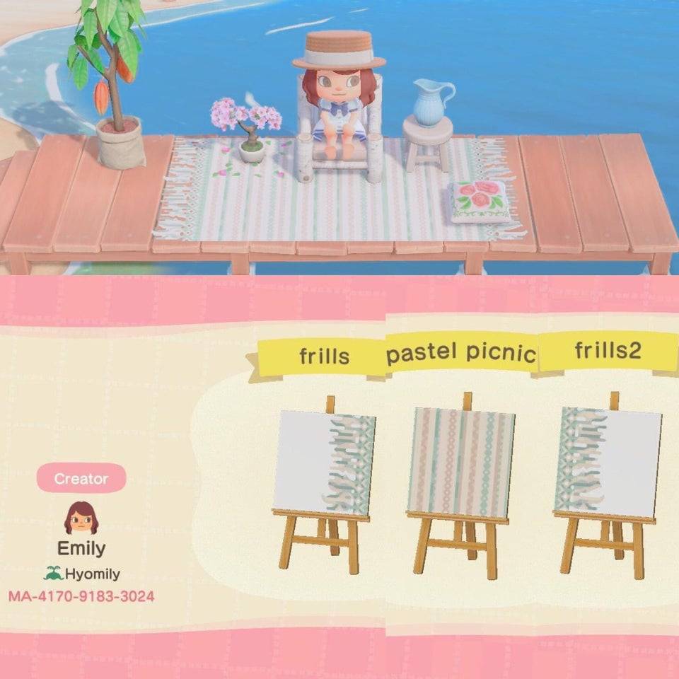 Animal Crossing Qr Closet Pastel Picnic Blanket,Front Page Portfolio Cover Page Design For Students