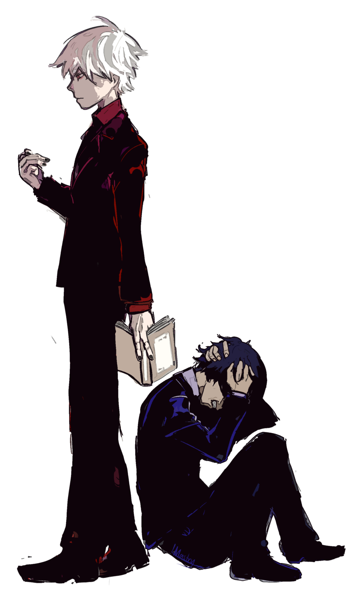 mastrydraws:   Shuu, Kaneki and Touka in fancy attiressss  //celebrating the 1st