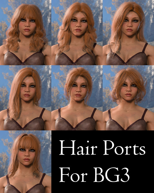 kittentails-blogs:Some hairstyles from BDO ported to BG3! All credit to Pearl Abyss for making them,