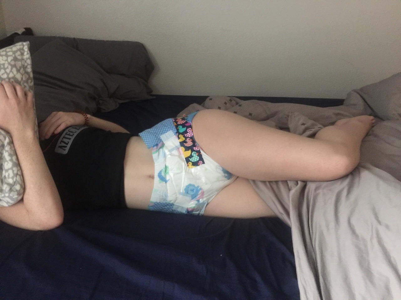 babytabbycat:  Waking up on different day but same story, one super soaked diaper🙈🙈🙈