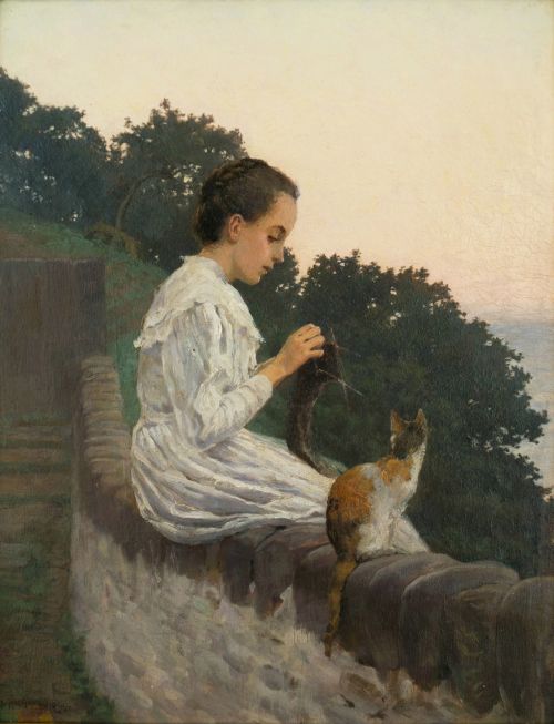 Anna Richards Brewster (1870-1952) - Knitting