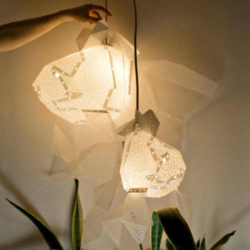 sosuperawesome:Fully Assembled and DIY Paper Craft Lamps by Vasili Lights on EtsySee our ‘lighting’ 