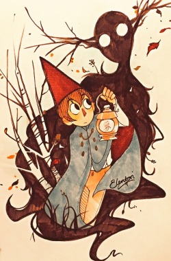 elentori-art:  First drawing for Inktober! And what better way to celebrate than some Over the Garden Wall. 
