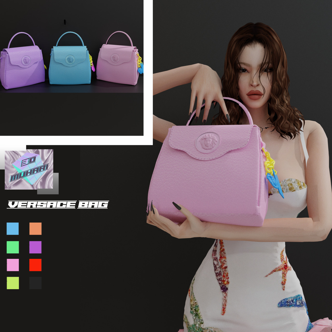 bag, pink, pink bag, purse, versace bag, fashion, tumblr, versace