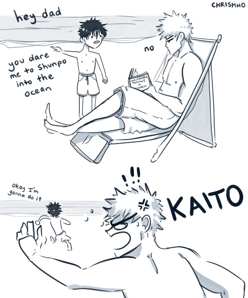 father son bonding featuring my hc ichiruki son, Kaito Kurosaki 