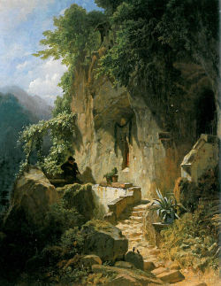 lionofchaeronea:  A Musical Hermit before His Rocky Abode, Carl Spitzweg, ca. 1856-58