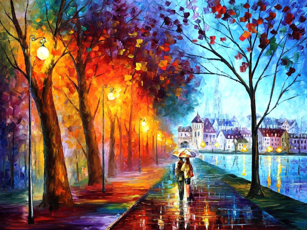 moons-and-mirrors:  jedavu:  Stunning Oil Painting On Canvas By Leonid Afremov  
