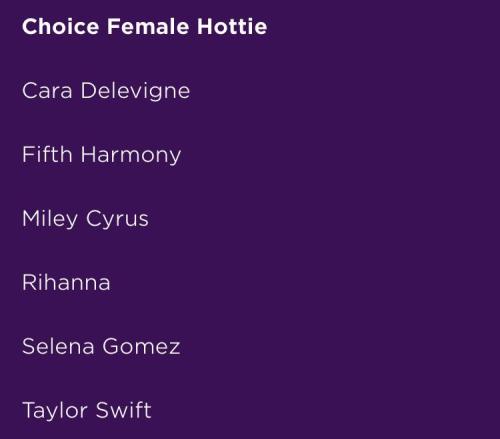 Fifth Harmony have also been nominated for &ldquo;Choice Female Hottie.&rdquo; These noms ar