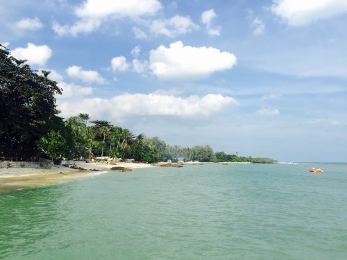 .
Our little beach from our small walk.
It’s a very lay back, relaxing vacation with much time spent between the beach and the pool.
Just what we needed to refill our battery for the coming year.