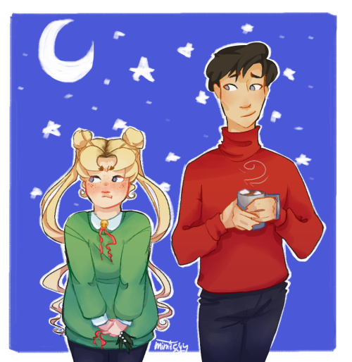 mimiteyy: christmas usagi n mamo! i meant to draw this yesterday but forgot oop