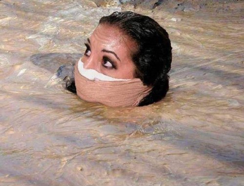 In the mud